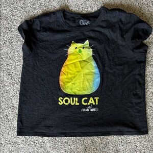 Disney Black Soul Cat Cropped Tee